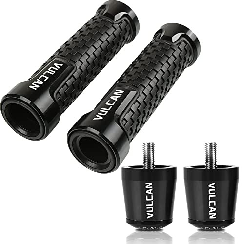 SCUUBE Lenkerstecker Für Kawasaki Vulcan S650 Vulcan S VULCANS 650 VULCAN650 VULCANS650 Motorrad Lenker Handgriffe Anti Skid Lenkerkappe Enden Stecker CNC Aluminium Zubehör (Farbe : Schwarz)