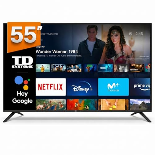 TD Systems - Smart TV 55 Pulgadas 4K Android 11, Control por Voz, televisión TDT HD. Televisor con 3 años de Garantia - PRIME55C14S