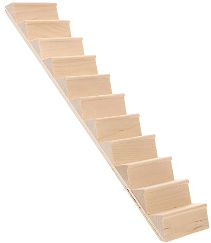 NOLITOY Schmücken Treppe Für Modellbau Strickleiter Miniaturtreppe Im Maßstab 1:12 Puppenhaustreppe Holzhandlauf Holzmöbel Puppenhauszubehör Puppenstube Spielzeug Treppe Armlehne