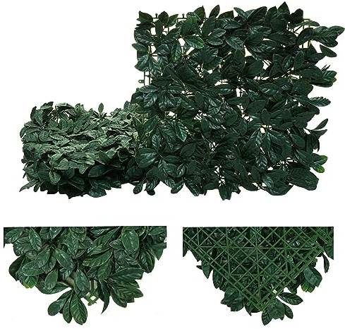 Mendler HWC-L78 - Baldosa de pared para terraza/balcón, 4 unidades de 50 x 50 cm = 1 m², color verde laurel