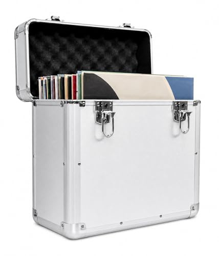 Silver Vinyl LP Storage Box, 12 Inch Record Case, Vinyl Record Storage