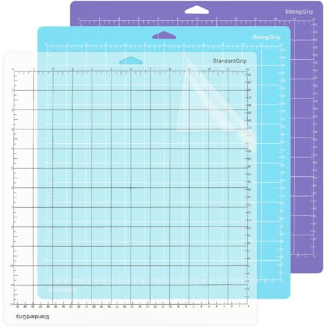 Schneidplatte OctBird 3 Stück für Cricut Maker, 12x12 Zoll Vinyl Schneidematte für Silhouette Cameo 4/3/2/1 Explore 3/Air/Air2, Ersatz Klebrig für Kunsthandwerker Nähen