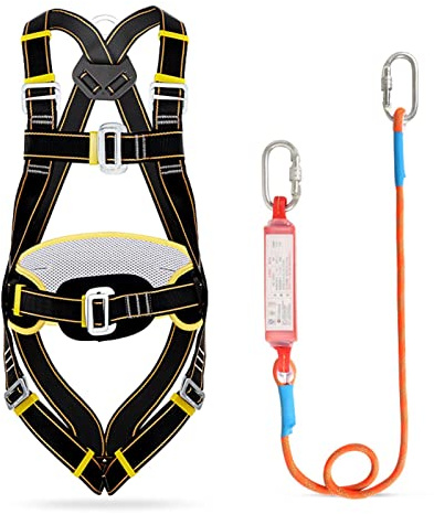 SwaYve Fall Protection Harness, Fall Arrest Harness, Working at Height Harness Rock Climbing Harness Safety Kit, for Aerial Work Mountain Climbing/1 s Hook/Upgrade