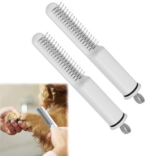 Edelstahl Hundebürste Unterwolle, Hundebürste Langhaar Unterwolle, Katzenbürste Langhaar, Hundekamm, Unterfellbürste Katze, Hunde Bürste, Unterfellbürste Hunde, Hundekamm Langhaar (2 Stück)