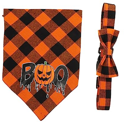 ORFOFE Tragbares Hundehalstuch Hundehalsband Verschleißfest Waschbar Halloween-Party-hundekleidung
