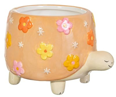 Sass & Belle Tortoise planter - Colourful Mini Pot for Succulents, Cactus, Flower Bulbs, Quirky Home Décor, Indoor Garden Accessory, Plant Pot Gift Idea