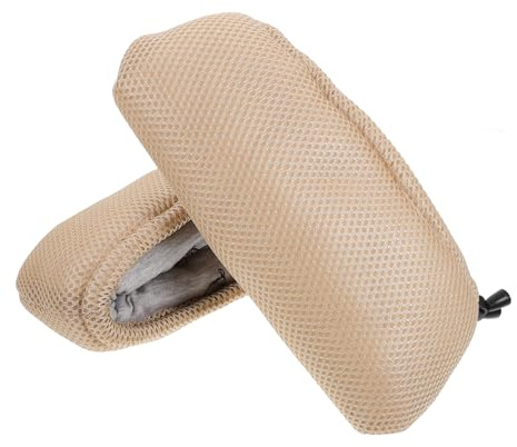 Achselkrückenpolster mit Handgriffen 2 Stück Baumwolle und Schwamm | Atmungsaktives Mesh Design, Beige, für Doppel und Einzelkrücken, Leicht zu Wechseln Massagebürste Katze Zufälliger Stil