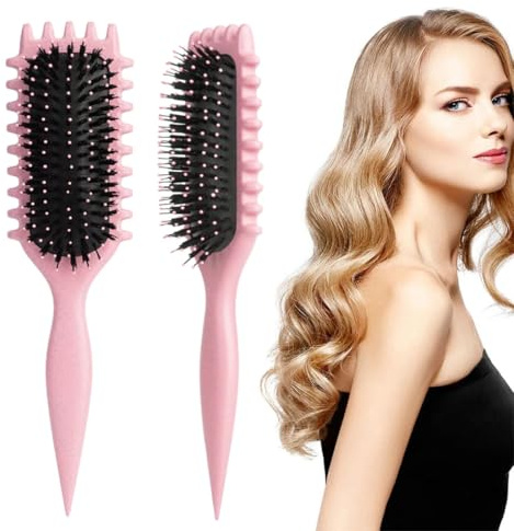 1 Pezzi spazzola per styling ricci, spazzola elastica per acconciatura, pettine ad aria, pettine capelli, strumenti per lo styling, pettini per capelli, pettine in plastica (rosa)