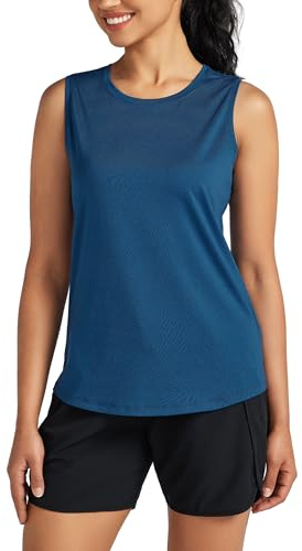 WILLIT Sport Tank Top Damen Gym Fitness Oberteile für Damen Leichte Laufshirt für Damen Schnell trocknend Racerback Ärmellos Sporttops Kationisch Dunkelblau L