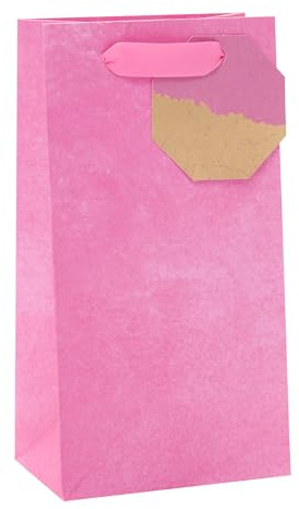 UK Greetings | Perfume/Half Bottle Gift Bag | Pink Design | Party Bags for Presents | For All Occasions | Thank you, Birthday, Congratulations | 23 x 12cm