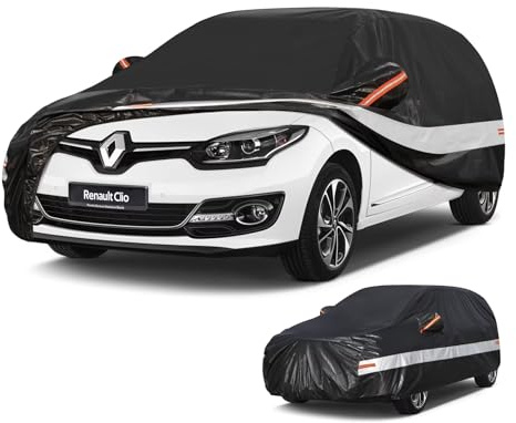 Holthly Bache Voiture Exterieur pour Renault Clio (1990-2025) - Housse 10 Couche 100% Imperméable, Protection écran Solaire, Anti Rayures, Protection UV