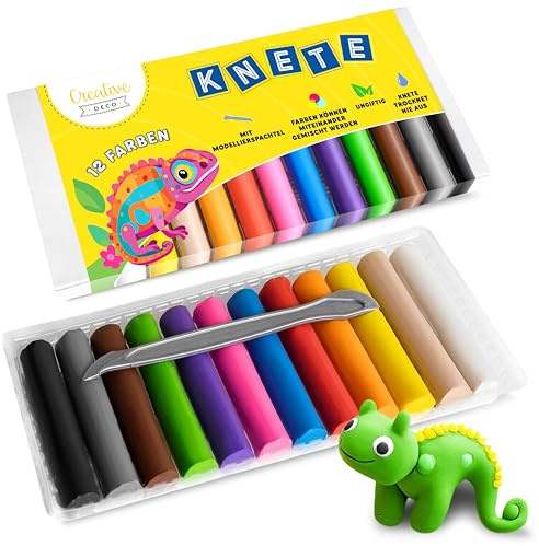 Creative Deco modellera för barn skola | 12 färger | modelleringskitt | 1600 g | torkar aldrig | den bästa modelleran för utbildning, kreativ presentleksak | glutenfri | säker giftfri