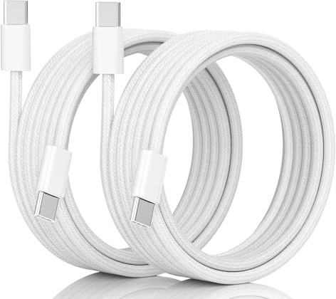 USB C Charger Cable,2-PACK 6FT/1.8M USB C to USB C Cable,60W Fast Charging Braided USBC Phone Charger for iPhone 17 16 15 Pro,MacBook iPad Pro Air,Samsung S25 S24 S23,Google Pixel etc