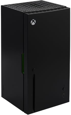 Ukonic Xbox Series X Replica Mini Fridge, 8-Can Cooler, AC/DC Powered, Thermoelectric, Portable Storage for Snacks and Drinks, Gamer Essential