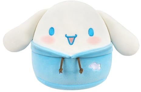 Squishmallows SQSN00757 - Hello Kitty and Friends Cinnamoroll im Hoodie 25 cm, offizielles Jazwares Plüsch, superweiches Kuscheltier