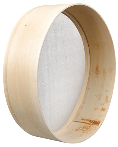 Hand Flour Sieve Wooden Fine Mesh Sifter for Baking | Home Use and Hotels, Beige Wood Build, Suits Cocoa Powder and Powdered Sugar