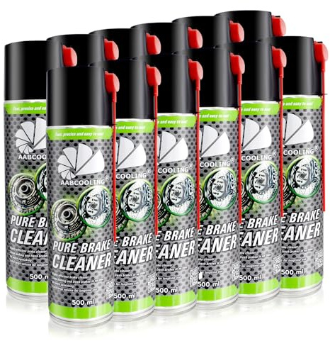 AABCOOLING Nettoyant Disque de Frein Vélo 12x 500 ml Solvants Efficaces, Séchage Rapide, Nettoie rotor, plaquettes, étrier, Réduit bruit et vibrations, Élimine poussière de frein, huiles, graisses
