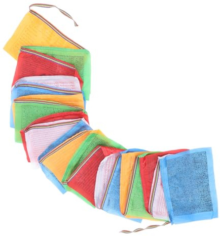 TOYANDONA 20pièces Drapeaux De Prière Multicolores Bannière Décorative Pour Extérieur Drapeau Toile Pour Jardin Cour Et Méditation