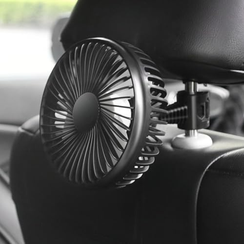 USB-Saugnapf-Autoventilator, 12 V, 24 V, leicht und leise für einen effizienten Luftstrom in Fahrzeugen (Stuhlrücken-Typ)