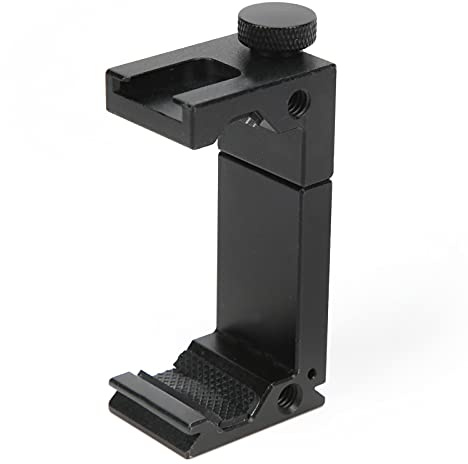 WIHFHGZ Soporte Ajustable para Teléfono Móvil, Pinza con Montura en Zapata Fría Negro - Conexión Rápida para Trípode, Protección Segura y Expansión Multifunción