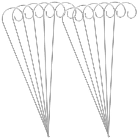 HOUDERCO Plant Label Hooks 30Pcs Metal Garden Stakes for Outdoor Flower Pots Balcony Decoration 30Cm Tall Shepherd Hooks for Hanging Plants