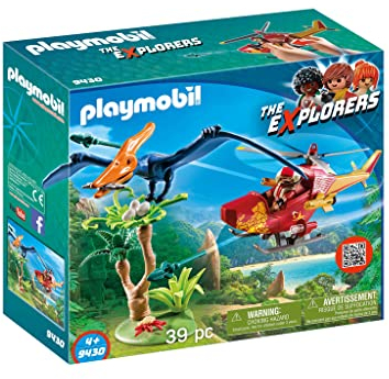 PLAYMOBIL Dinos 9430 Helikopter mit Flugsaurier, Ab 4 Jahren