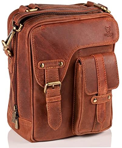 MATADOR Schultertasche Echt Leder Herren Hochwertige Arbeittasche Umhängetasche Ledertasche Tablettasche 10.5 Zoll …