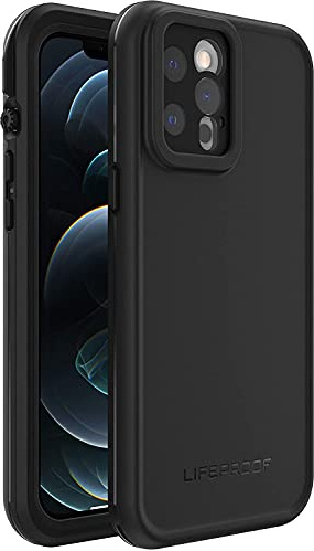 LifeProof iPhone 12 Pro Max FRFRE Series Hülle – Schwarz, wasserdicht IP68, integrierter Displayschutz, Port-Abdeckung, rastet auf MagSafe EIN