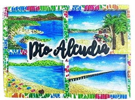 Mallorca Spanien 3D Alcudia Kühlschrankmagnet Souvenir Geschenk, Kunstharz, handgefertigt, Mallorca-Kühlschrankmagnet, Heim- und Küchendekoration, Kollektion