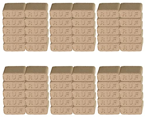 Holzbriketts aus Hartholz Sägespänen wie Buche und Eiche ohne Zusatzstoffe gepresst im RUF-Verfahren, hoher Heizwert und Lange Brenndauer als Kaminofen Brennholz, Feuerholz oder Ofenbriketts