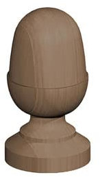 Wooden Post Finial - Treated Pine - Brown - Flat, Acorn or Ball 50mm 75mm 100mm Post Cap (75mm Acorn)