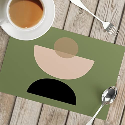 Manteles Individuales Plastico Verde Juego de 8 Manteles Individuales bajoplatos Aislante Calor Lino Antimanchas Antideslizantes decoración Mesa Comedor Cocina 45X30cm