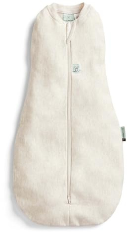 ergoPouch Cocoon Swaddle Sack 0.2 TOG - Baby Sleep Sack, Gentle Snug Fit Helps Calm Startle Reflex, Ideal for Arms In/Out Sleeping, Soft Breathable Fabric for Better Sleep (0-3 Months, Oatmeal Marle)