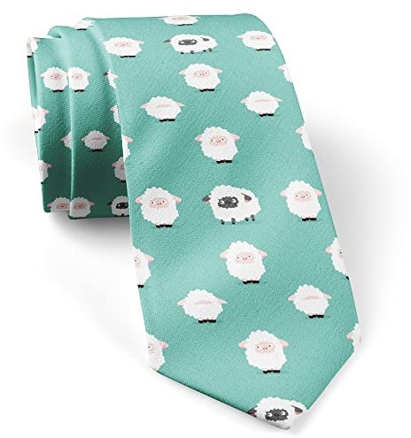 747 Schwarzes Schaf Weiß Satin Krawatte Elegant Herren Satin Krawatte Mikrofaser Krawattenschal Für Herren Business Büro
