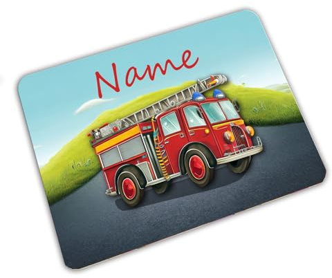 Vesperbrettchen personalisiert mit Name Feuerwehr | Frühstücksbrettchen, Brotzeitbrettchen, Schneidebrettchen, mit Motiv, für Kinder