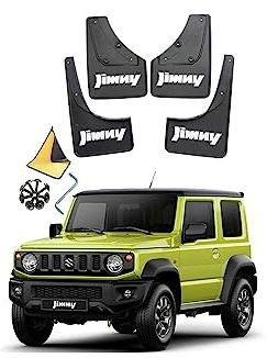 SaVgu Parafango, for Suzuki Jimny HJ BJ64 BJ74 2019-2024 Paraspruzzi Anteriori e Posteriori Personalizzati modellati Paraspruzzi Parafanghi Kit Accessori Auto da 4 Pezzi (Color : Black)