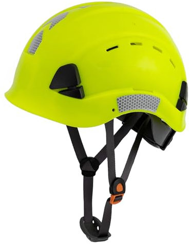 LOHASTAR Hard Hats Construction Safety Helmet Adjustable Men Worker CE Hardhat Lime Hard Hat with Chin Strap Industrial Construction Helmet(UK-A3 Lime)