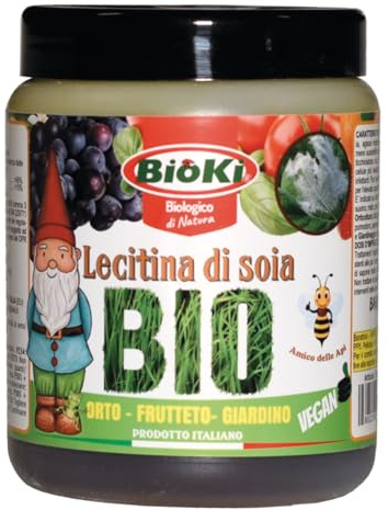Bioki® Lecitina bio barattolo da 350 g, potenziatore delle difese da attacchi fungini indicato in orticoltura, frutticoltura e giardinaggio corroborante