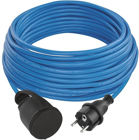 EMOS ganzjähriges Outdoor-Verlängerungskabel Schuko, blaues 20m Kabel 1,5 mm2 mit Schutzkappe, IP44 wasserdicht und frostbeständig für Außenbereich, Industrie, Baustelle