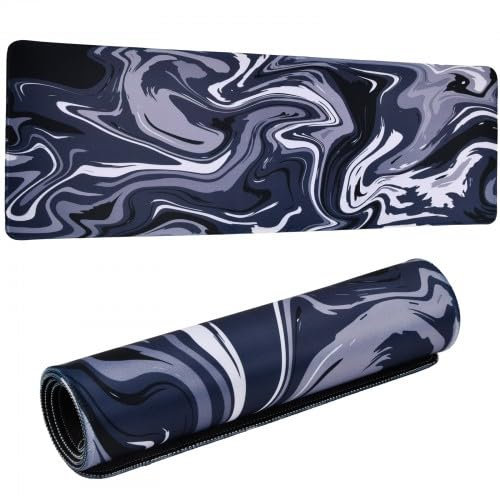 Alfombrilla Ratón Gaming Grande 800X300mm, Mouse Pad con Superficie Suave y Base de Goma Antideslizante, Tapete Escritorio, Alfombrilla de Mouse para Juegos, Accesorios de Oficina (A)