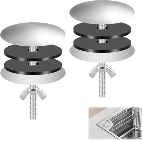2Pcs Stainless Steel Kitchen Sink Tap Hole Cover，Matte Black Sink Tap Hole Cover for Sink and Bath Overflow Cover Leakage Prevention, for Home Kitchen and Bathroom Decoration