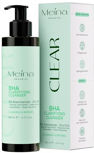 Meina Anti Pickel Gesichtsreinigung, BHA Cleanser, Salicylsäure Waschgel, Reinigungsgel gegen Mitesser, Make Up Entferner, Gesichtsreiniger mit Niacinamide, Salicylic Acid Face Wash Gel, 200ml
