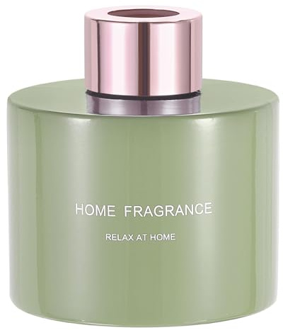 sourcing map Botella difusora de vidrio vacía de 140 ml, recargable, accesorios de fragancia, recipiente de aromaterapia para difusor de varillas de repuesto, bricolaje, hogar, baño, verde con tapa