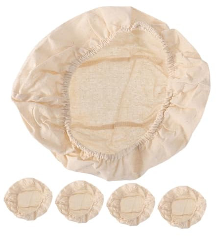 Cabilock 5piezas Fundas Para Cestas De Fermentación De Pan Revestimiento Para Masa Madre Transpirable y Reutilizable Para Cestas Ovaladas Cocina