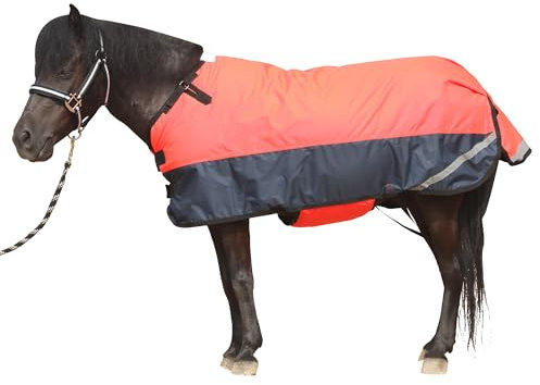 Gallopoff Fohlen-/Mini-Pferdedecke, Größe 76,2 - 121,9 cm, wasserdicht und atmungsaktiv, 300 Denier, Winterdecke mit 150 g Polyfill, fluoreszierend, Größe L