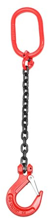 Cinghia di sollevamento a catena a gamba singola, capacità 1/3/5 t, con ganci per appendere la catena di sollevamento, ingranaggio resistente per resistenza industriale