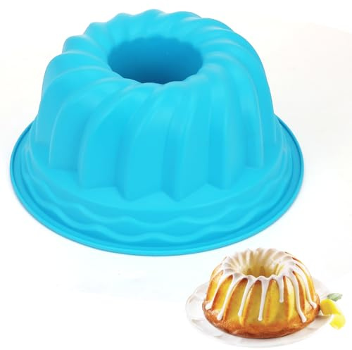 AYSYR Moule à gâteau bleu Ø 22 cm, moule à gâteau adapté de -40 ℃ à 230 ℃, moule à gâteau réutilisable et facile à nettoyer, plateau à gâteau pour les amateurs de bricolage qui aiment la pâtisserie
