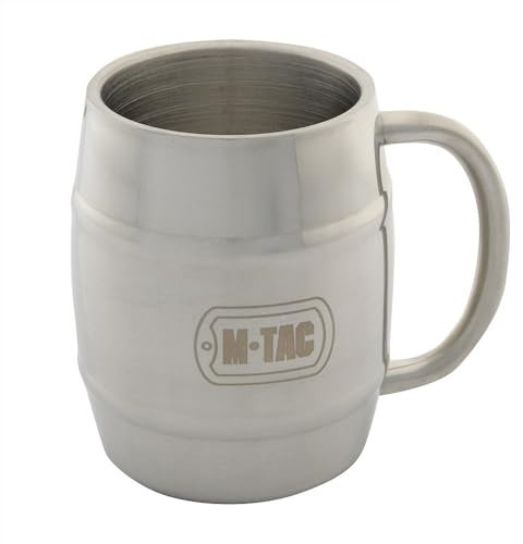 M-Tac Chope à bière isotherme 450 ml en acier inoxydable – Isolation à double paroi – Incassable et inoxydable – Parfait pour la bière, le café et le thé – Extérieur, camping, festival, jardin – Tasse