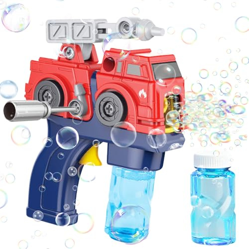 KOIROI Tvålbubbelpistol för barn, automatisk såpbubbelmaskin, bubbelpistol för barn med tvålbubblor, bubbelmaskin tvålbubblor leksak för födelsedagsfest bröllop