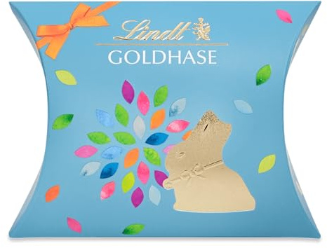 Lindt Schokolade | GOLDHASE Cut Out Kissenpackung | 39g | Edler Schokoladenhase aus Vollmilch-Schokolade mit dekorativem Cut-Out Design | Schokoladenhase | Oster-Geschenk für Familie & Freunde